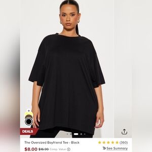 Fashion Nova-The Oversized Boyfriend Tee.